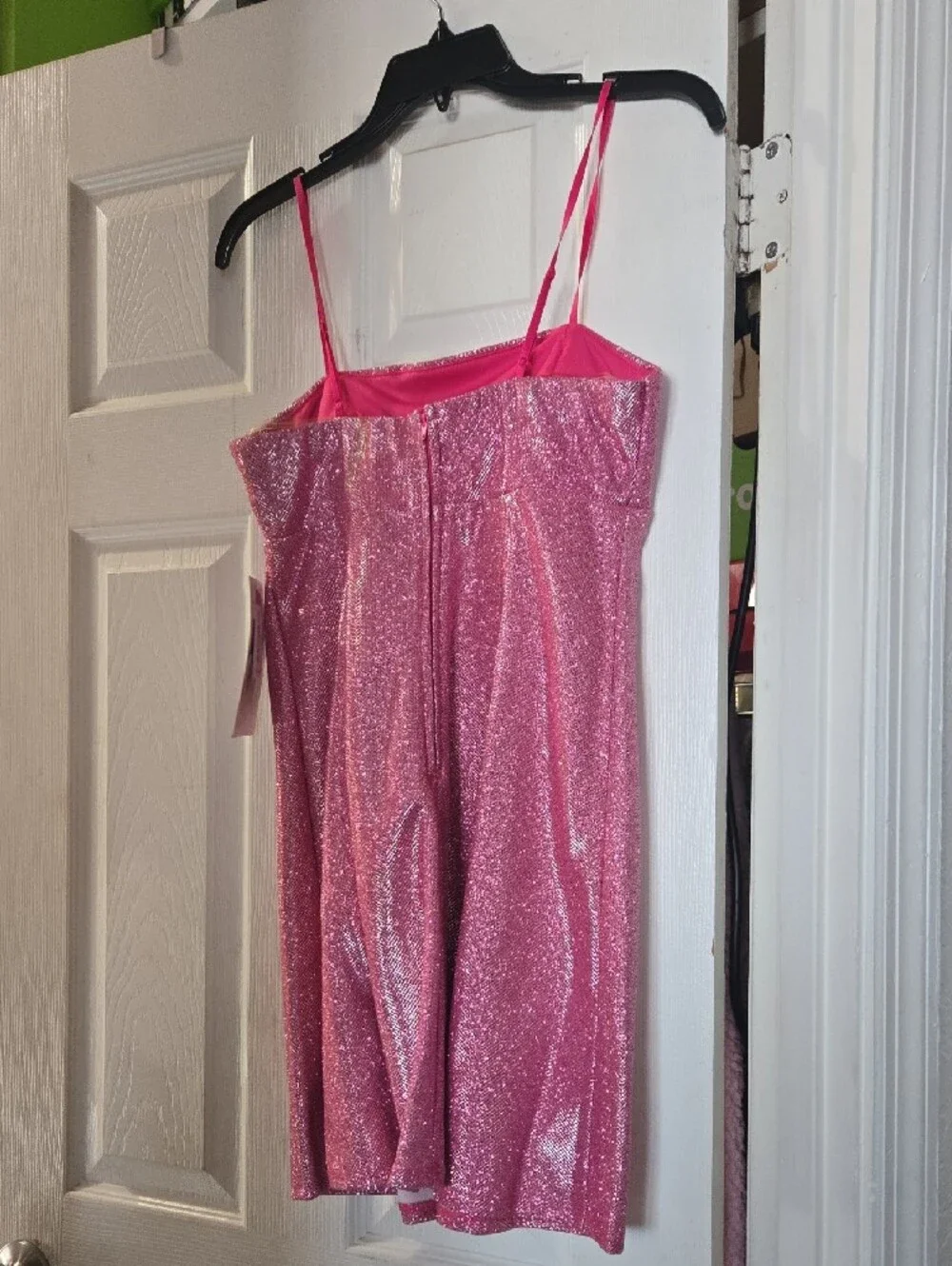 Honey and Rosie Pink Glitter Mini Dress - Picture 2 of 4